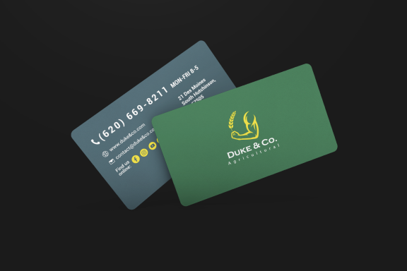 Duke & Co. logo business card