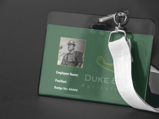 Duke & Co. angled I.D Lanyard close up