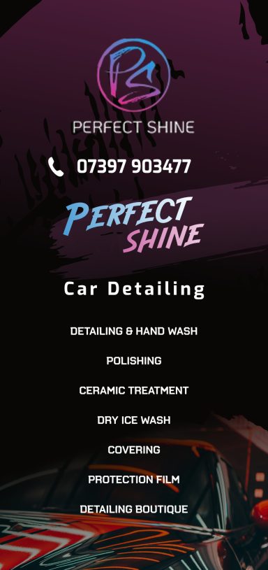 Perfect Shine Car detailing Services  brochure front page